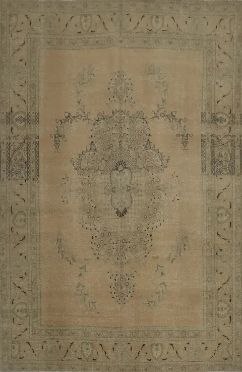 Distressed Tabriz Persian Area Rug 10x13 with Intricate Traditional Motifs