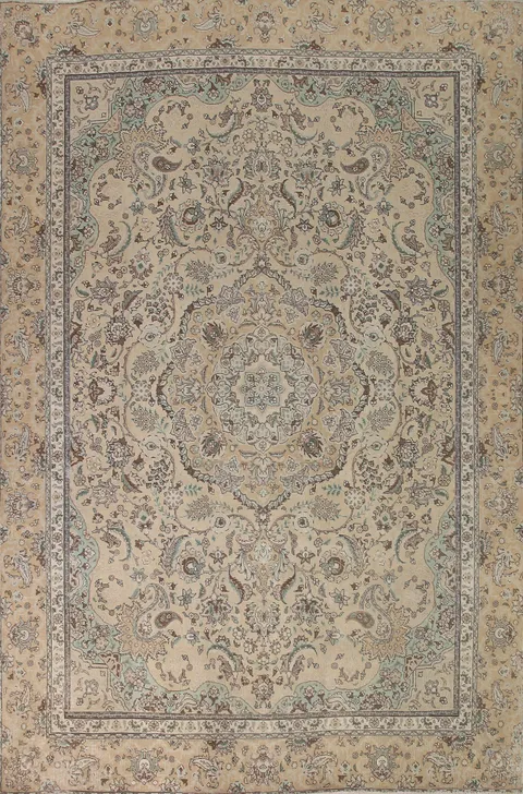Vintage Tabriz Persian Area Rug 9x12