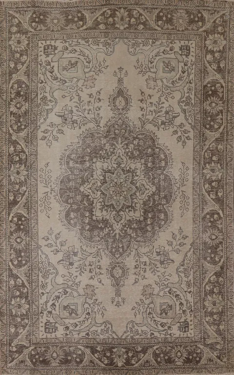 Distressed Tabriz Persian Area Rug 6x9