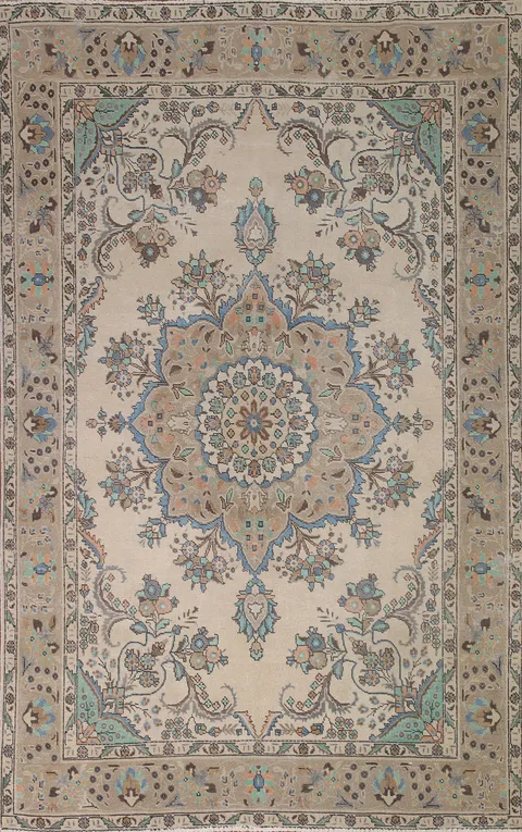 Vintage Tabriz Persian Area Rug 7x10