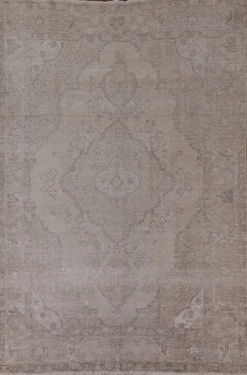 Distressed Muted Tabriz Persian Area Rug 6x9