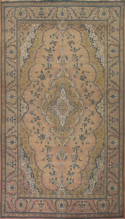 Vintage Wool Tabriz Persian Large Rug 10x16