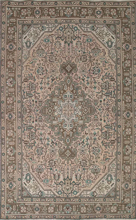 Geometric Tabriz Persian Area Rug 6x9
