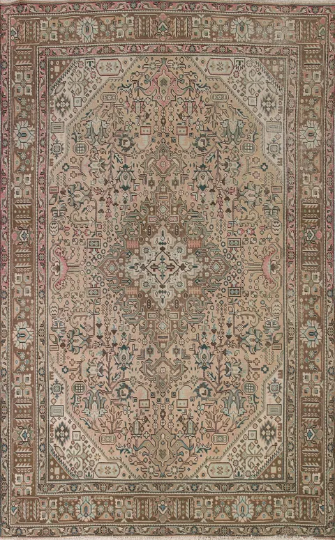 Geometric Tabriz Persian Area Rug 6x10