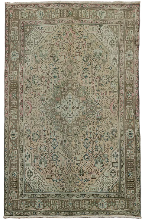 Geometric Tabriz Persian Area Rug 6x10