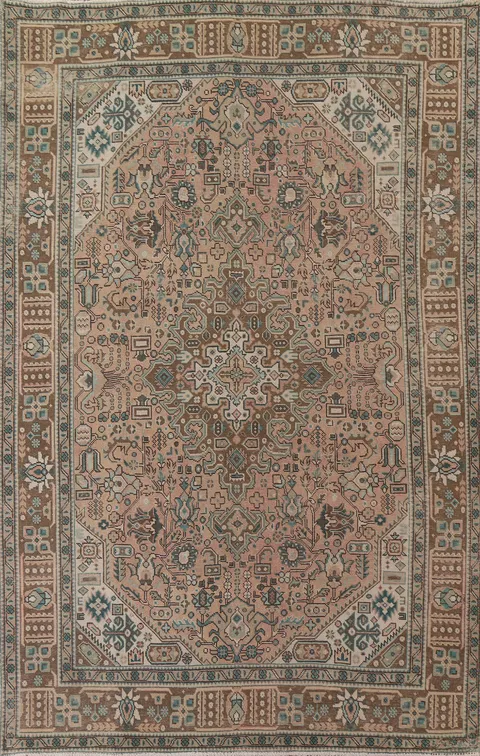 Hand-Knotted Wool Tabriz Persian Area Rug 7x10