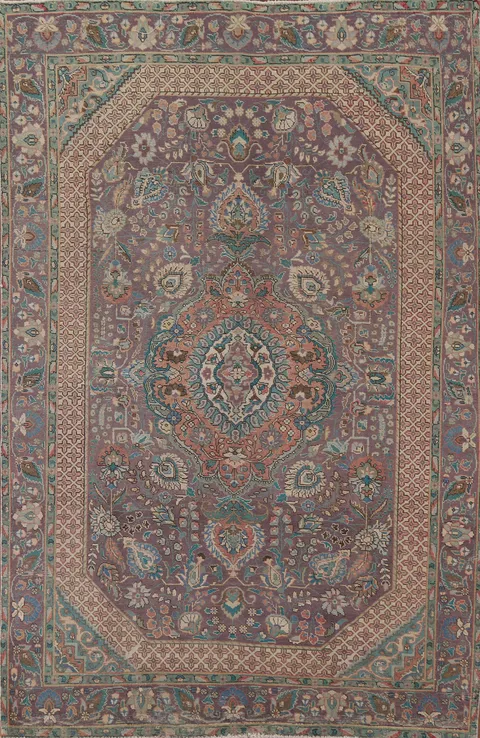 Purple Tabriz Persian Area Rug 7x10