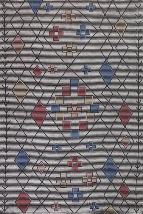 Multicolor Printed Contemporary Rug
