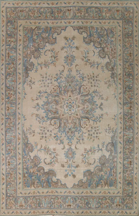 Distressed Tabriz Persian Area Rug 10x13