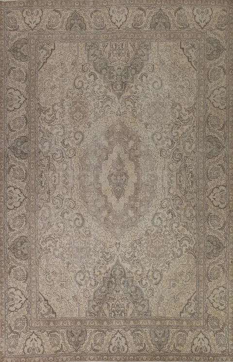 Distressed Tabriz Persian Area Rug 10x13