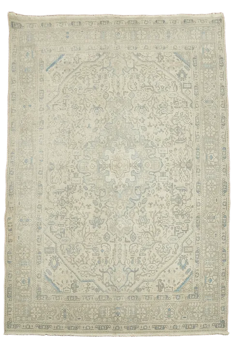 Distressed Wool Tabriz Persian Area Rug 7x10