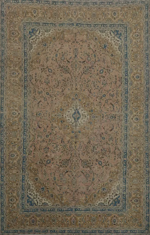 Vintage Floral Kashan Persian Area Rug 9x12