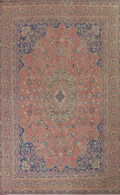 Traditional Mashad Persian Area Rug 9x13