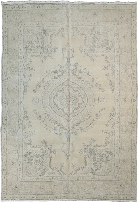 Distressed Tabriz Persian Area Rug 7x10
