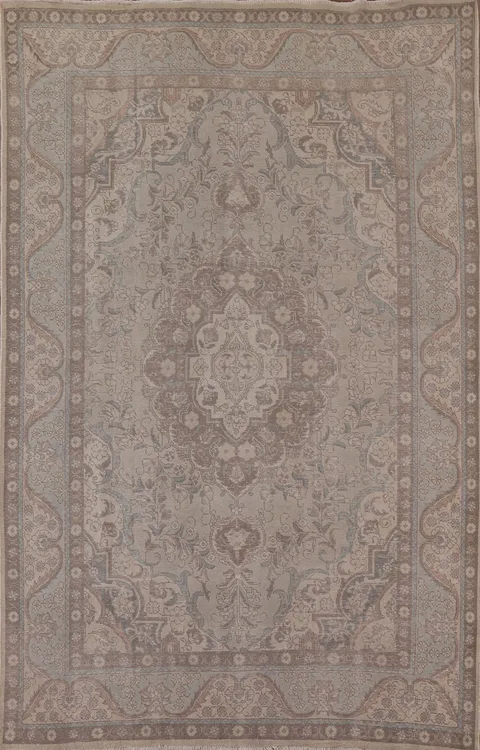 Distressed Tabriz Persian Area Rug 6x9