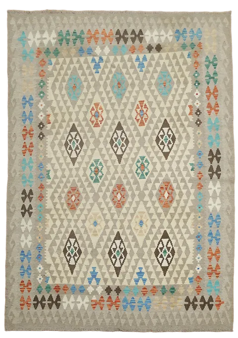 Kilim Reversible Wool Area Rug 7x10