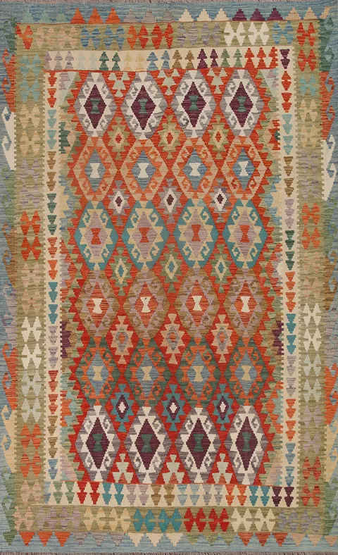 Geometric Kilim Oriental Area Rug 7x10