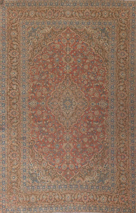 Vegetable Dye Kashan Persian Area Rug 9x12