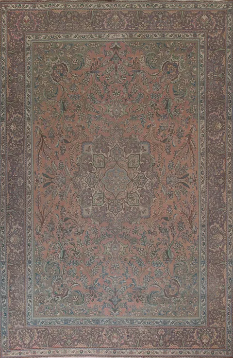 Distressed Tabriz Persian Area Rug 10x13