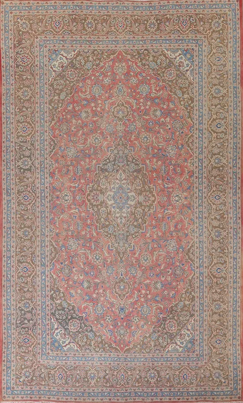 Traditional Kashan Persian Large Rug 9x14