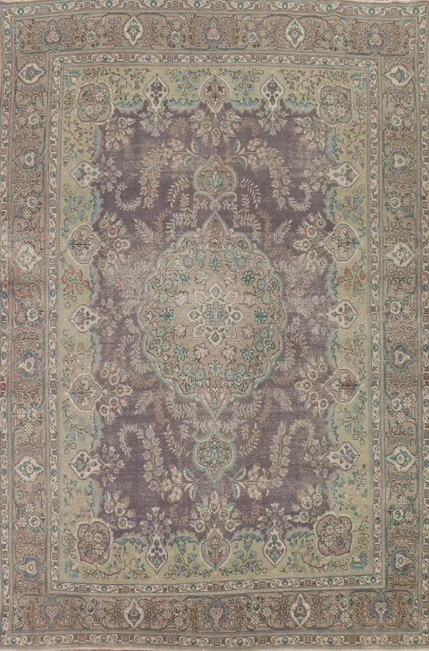 Vintage Tabriz Persian Area Rug 9x13