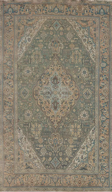 Geometric Tabriz Persian Area Rug 6x10