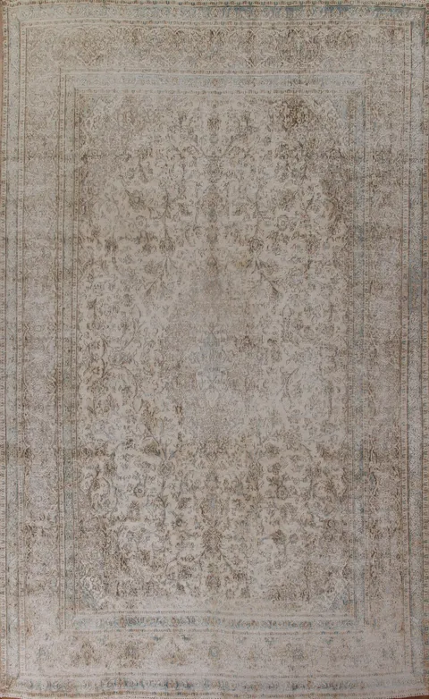 Distressed Kerman Persian Area Rug 9x13
