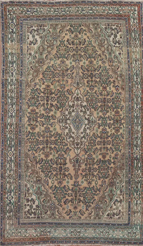 Geometric Hamedan Persian Area Rug 7x10