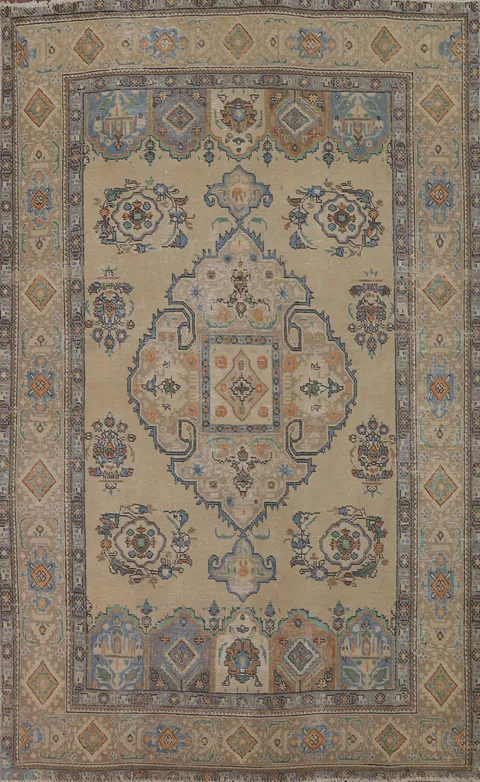 Geometric Tabriz Persian Area Rug 6x9