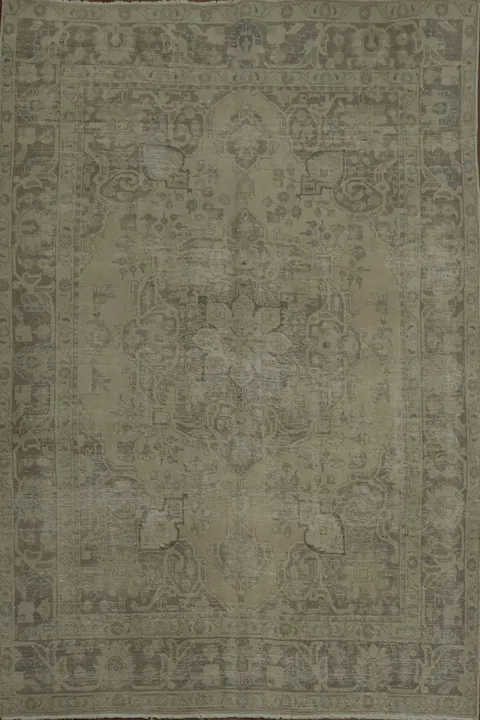 Vintage Wool Tabriz Persian Area Rug 7x9