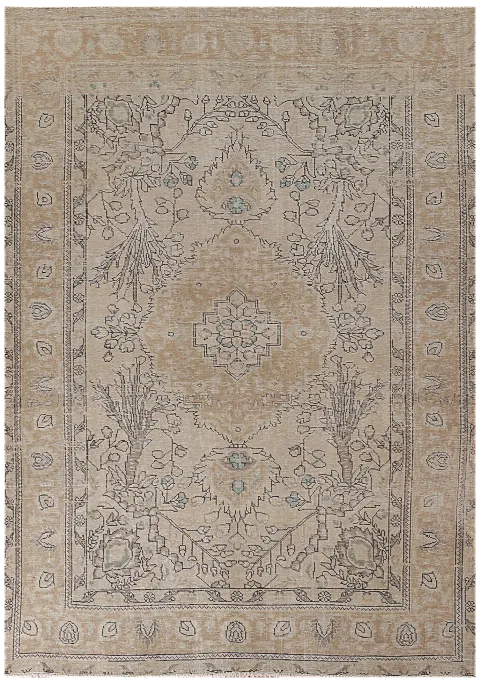Distressed Tabriz Persian Area Rug 7x9