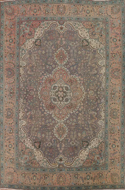 Vintage Wool Tabriz Persian Area Rug 10x13