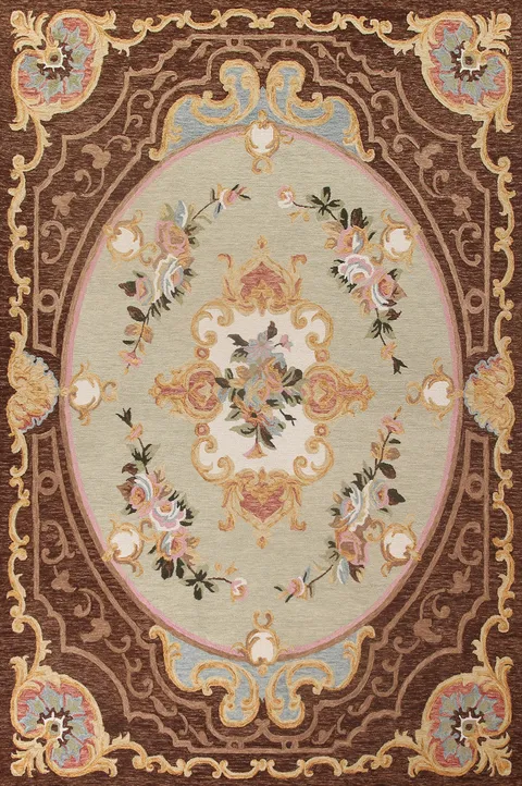 Victoria Style Green Aubusson Oriental Rugs
