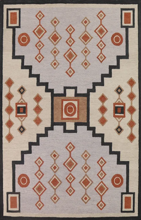 Navajo Tribal Gray Hand-Tufted Oriental Rugs