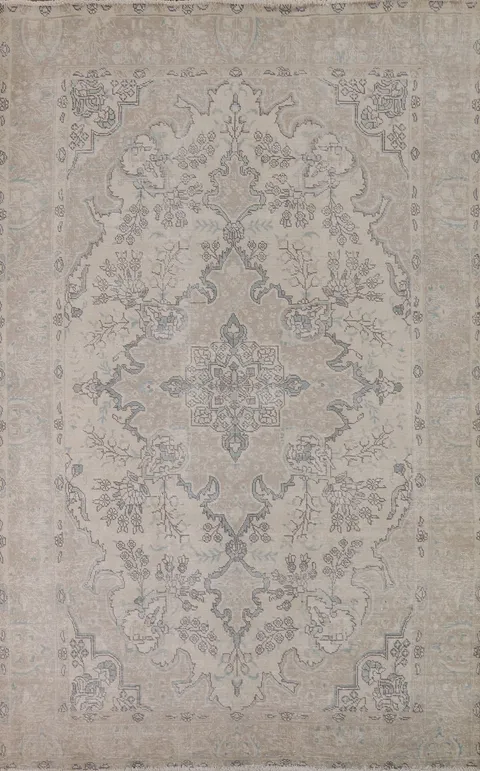 Vintage Wool Tabriz Persian Area Rug 7x9