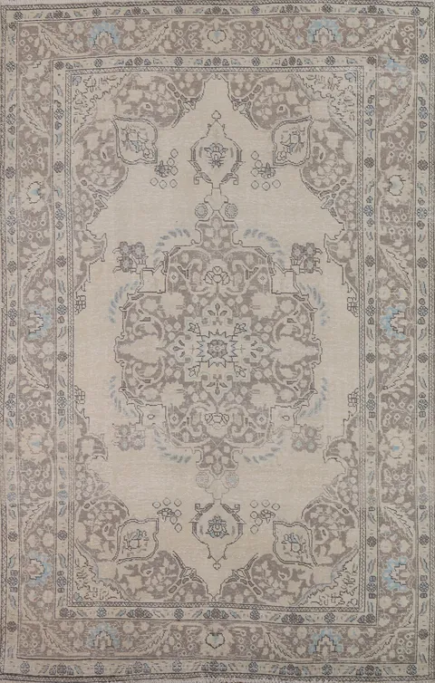 Handmade Wool Tabriz Persian Area Rug 7x9