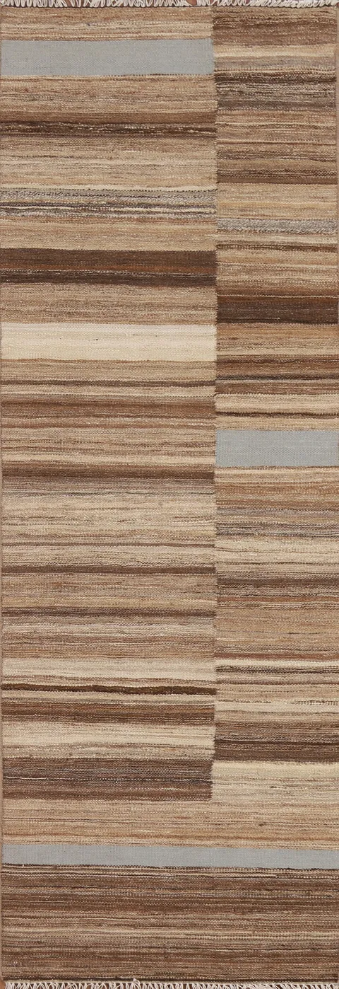 Striped Kilim Modern Runner Rug 3x7