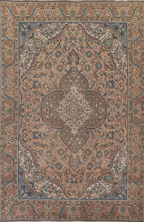 Vintage Wool Tabriz Persian Area Rug 10x13