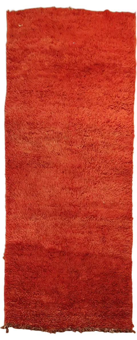 Red Plush Moroccan Oriental Runner Rug 4x9