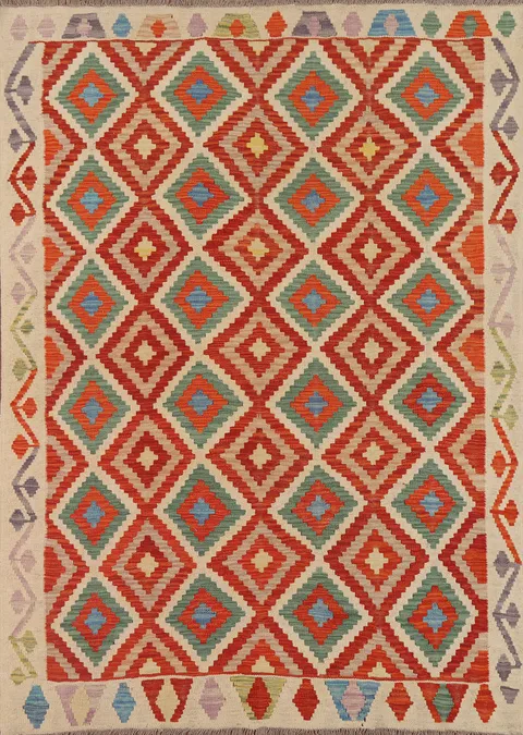 Geometric Kilim Oriental Area Rug 5x6