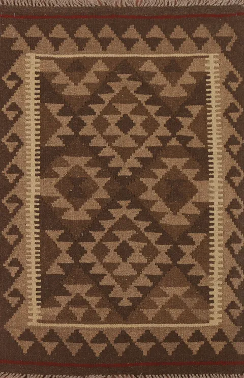 Brown Kilim Oriental Area Rug 3x4
