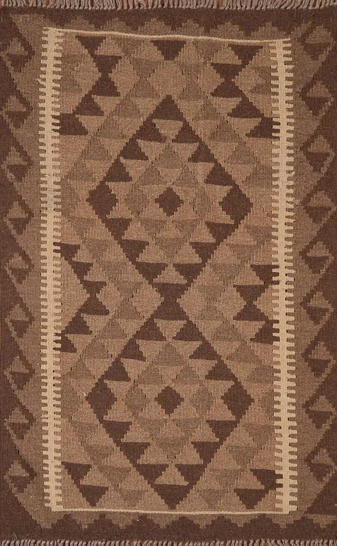 Reversible Wool Kilim Oriental Area Rug 3x4