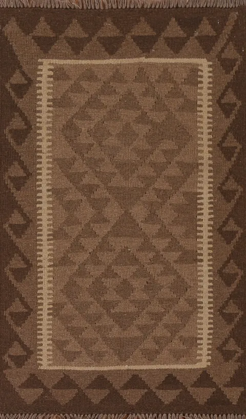 Brown Wool Kilim Oriental Rug 3x4