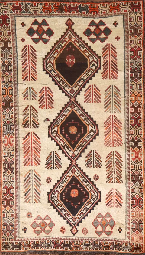 Tribal Gabbeh Kashkoli Persian Area Rug 4x7