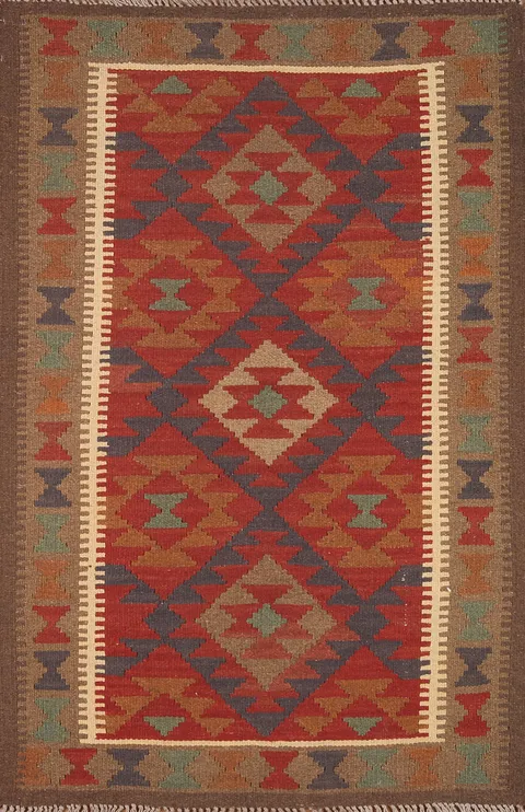 Geometric Kilim Oriental Area Rug 3x5