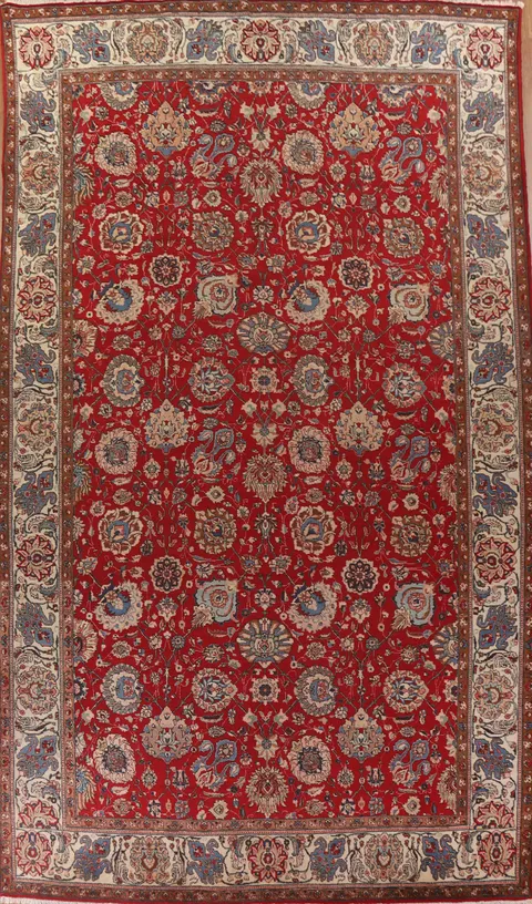 Vegetable Dye Red Tabriz Persian Large Rug 10x16