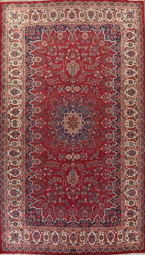 Vegetable Dye Signed Yazd Persian Large Rug 10x16