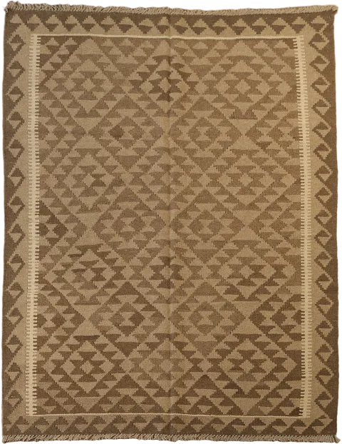 Brown Wool Kilim Oriental Area Rug 5x7