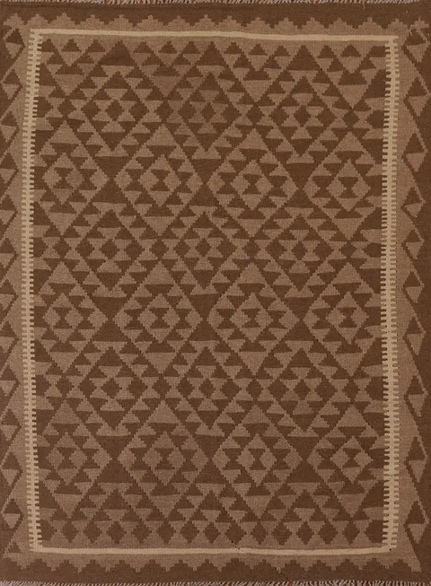 Reversible Wool Kilim Oriental Area Rug 5x7