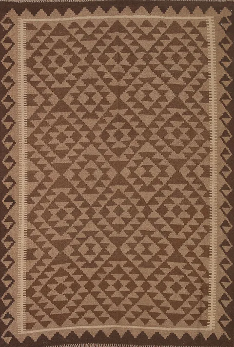 Reversible Wool Kilim Oriental Area Rug 5x7